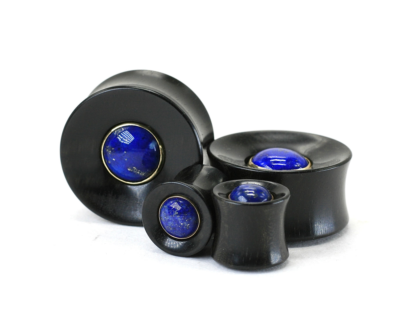 Lapis Lazuli + Ebony inlay plugs