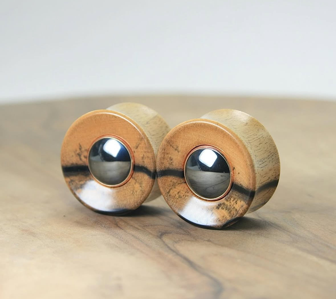 Hematite Set in Black and White Ebony