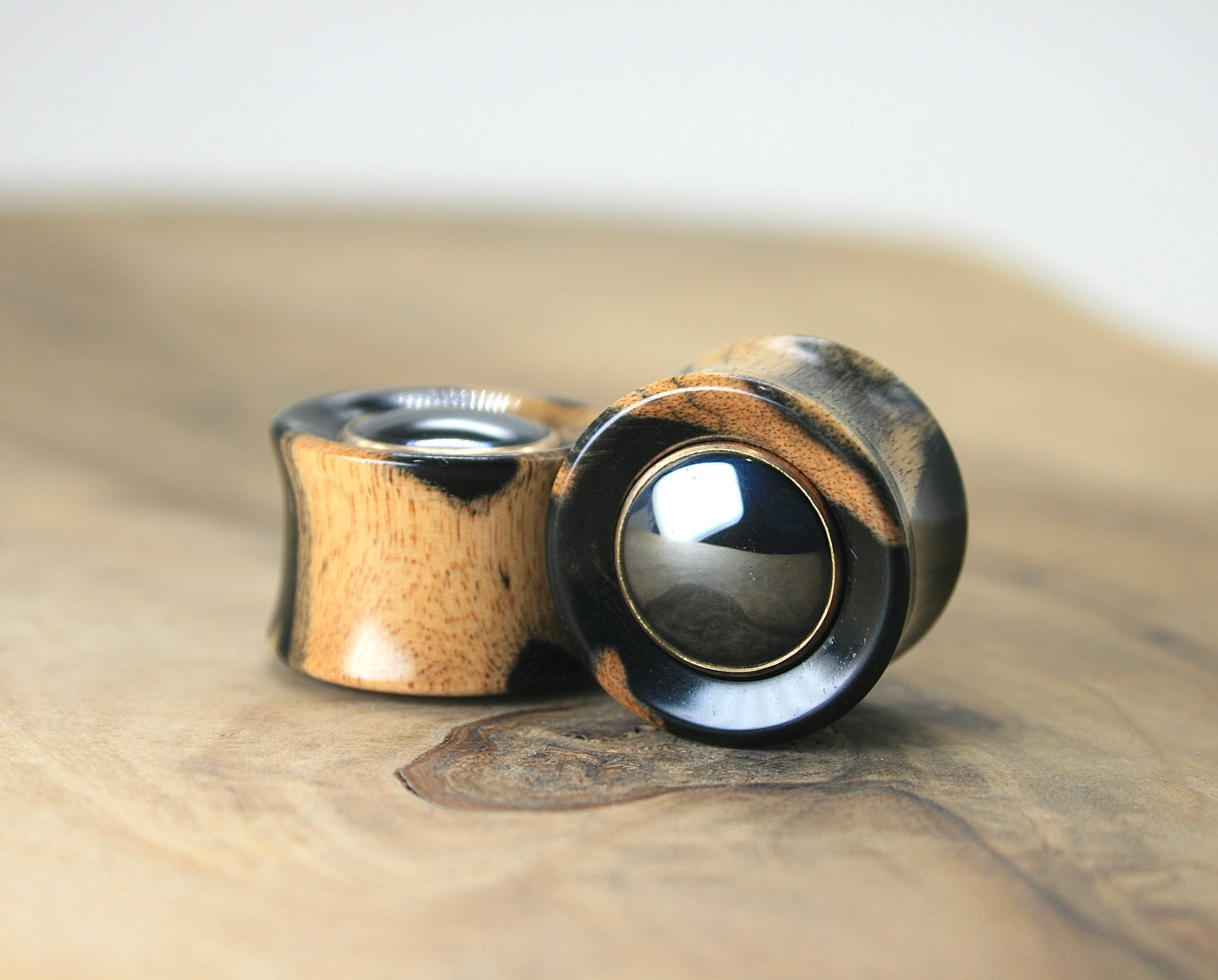 Hematite Set in Black and White Ebony